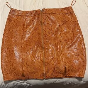 Privy Shimmering Snake Print Mini Skirt